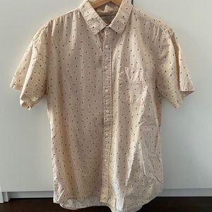 Printed Short Sleeve Button Down Shirt